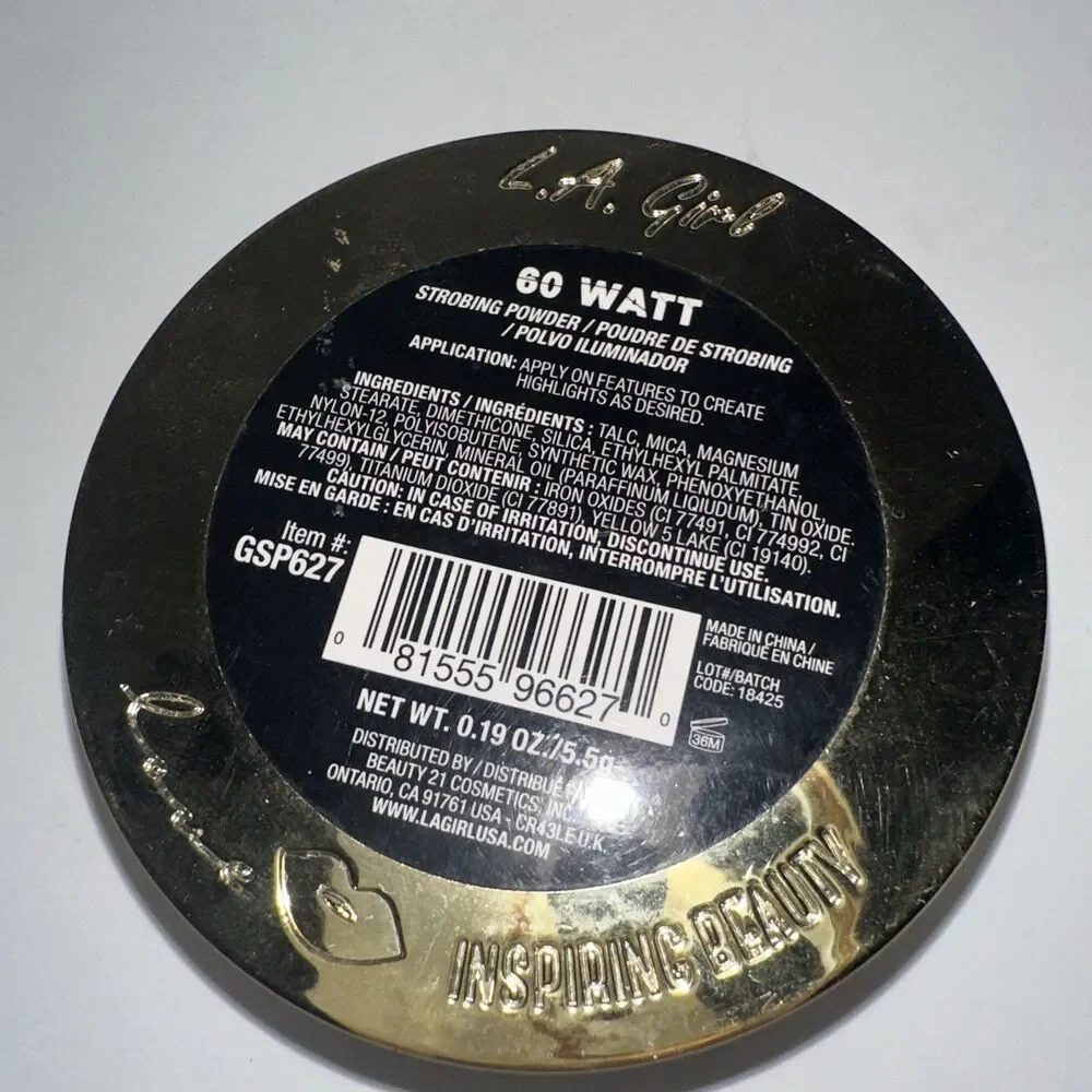 LA Girl Strobelite Strobing Powder 60 Watt Highlighter Gold Shimmer New Sealed